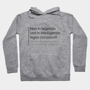 Non in legendo sed in intelligendo leges consistunt Hoodie